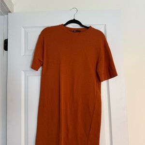 Zara Rust Orange T-Shirt Dress